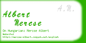 albert mercse business card